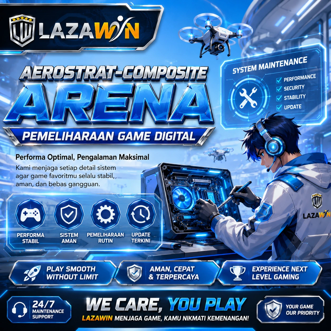 LAZAWIN #Aerostrat-Composite Pemeliharaan Arena Game Digital Terpercaya